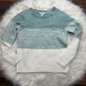 Cupcakes and Cashmere Blue and White Ombré Striped Soft Sweater Size Women’s S